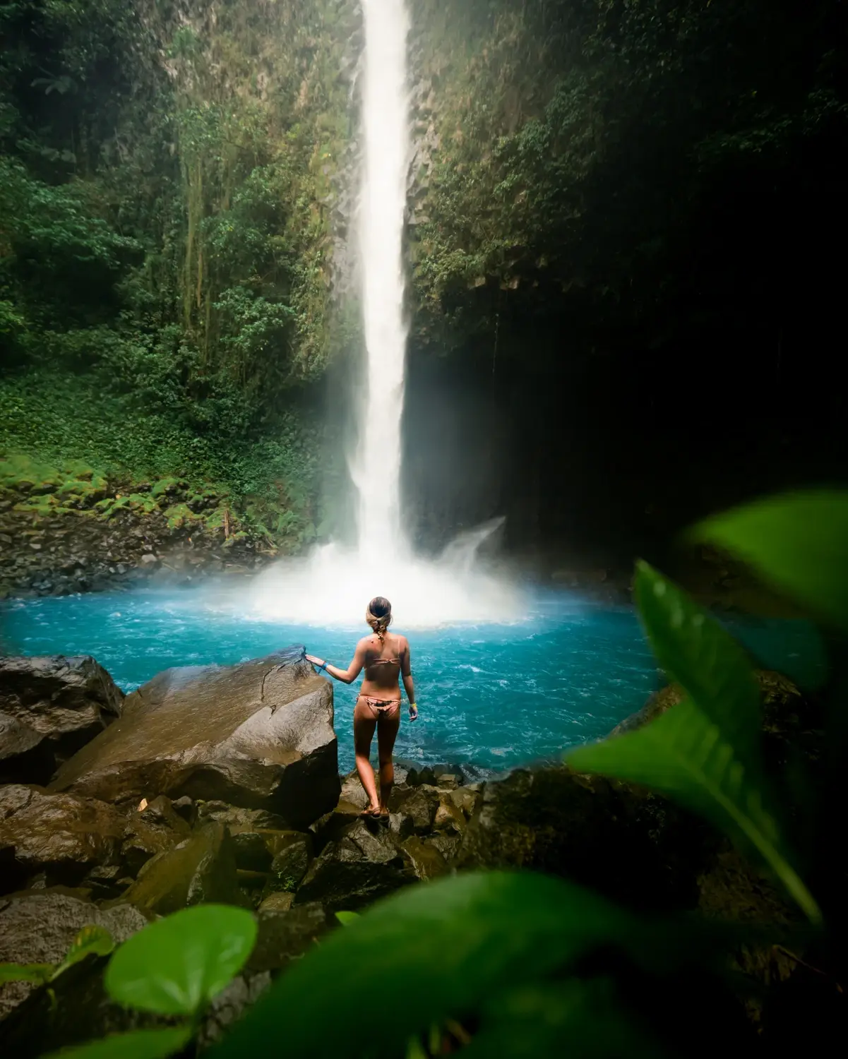 attractive-female-model-bikini-standing-rocks-near-beautiful-waterfall-forest attractive-female-model-bikini-standing-rocks-near-beautiful-waterfall-forest